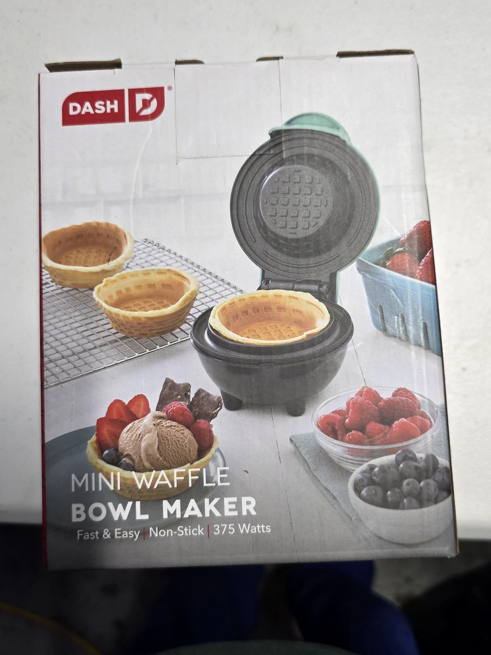Dash Mini Waffle Bowl Maker in Teal - Compact Dessert Maker
